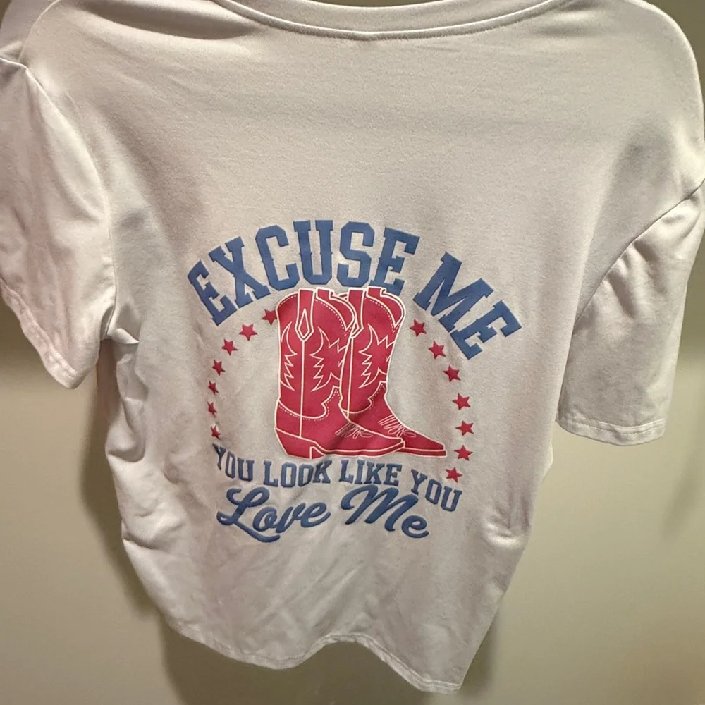 Excuse Me White Graphic Tee - Picture 4 of 4